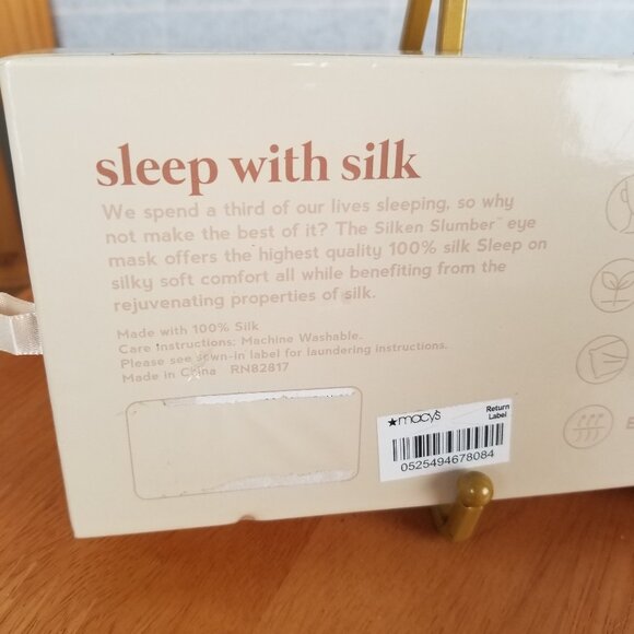 100% Silk Sleep Mask Champagne Silken Slumber Travel Bag Gift Box NEW - Picture 3 of 9
